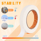 SEBETOW Masking Tape Bulk 10 Packs 0.75 Inch - Masking Tapes Artist Drafting Tapes White Beige, General Purpose for Craft, Art, Office, School, 3/4 Inch x 55 Yards x 10 Rolls