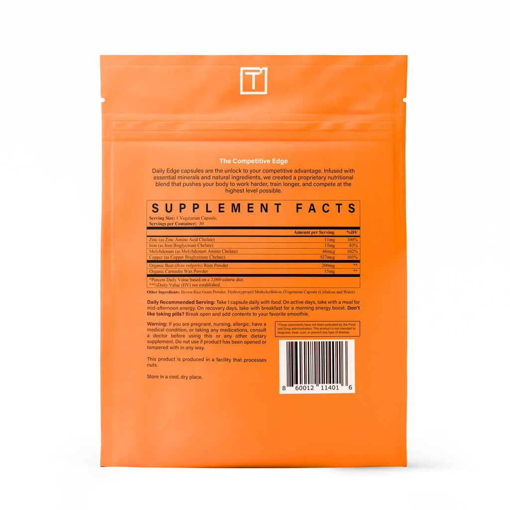 THREAD Performance Daily Edge | Energy & Endurance Capsules for Young Athletes | Iron & Trace Minerals | 30 Servings