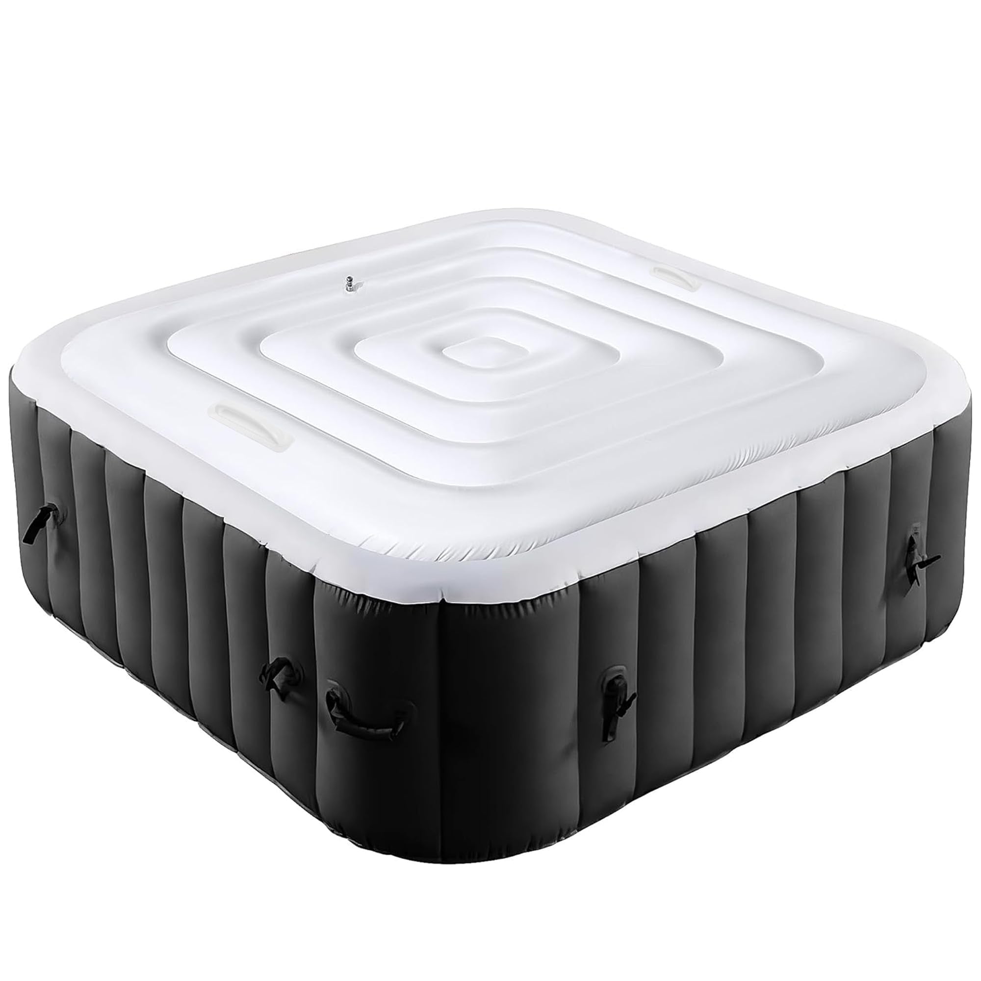 Tlswshsy 4.2Ft Inflatable Hot Tub Cover- Energy Saving Lid for Square Hot Tub- Foldable Protective Rain Overflow Cover for Inflatable Outdoor Hot Tubs