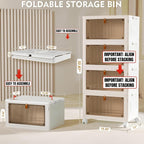 YFXCVSL 4 Tier Plastic Storage Bins with Lid 23QT, Stackable Storage Bins