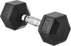 Amazon Basics Rubber Hex Dumbbell with Comfortable Handle for Home Gym Workout, 20 Pounds, Single, Black