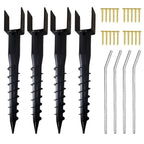 4 x 4 No-Dig Ground Anchor Post Holders, 27" Screw-in Stakes, 4 Pack