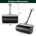 IRONMAX 30 Gallons/113 L Manual Lawn Roller, Water & Sand Fillable, Black