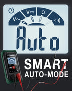 TM-510 Digital Multimeter, 4000 Counts, Smart Measurement, Auto-Ranging Voltmeter; Voltage Tester with Non-Contact Voltage Function, Measures AC/DC Voltage, Resistance, Continuity – Green