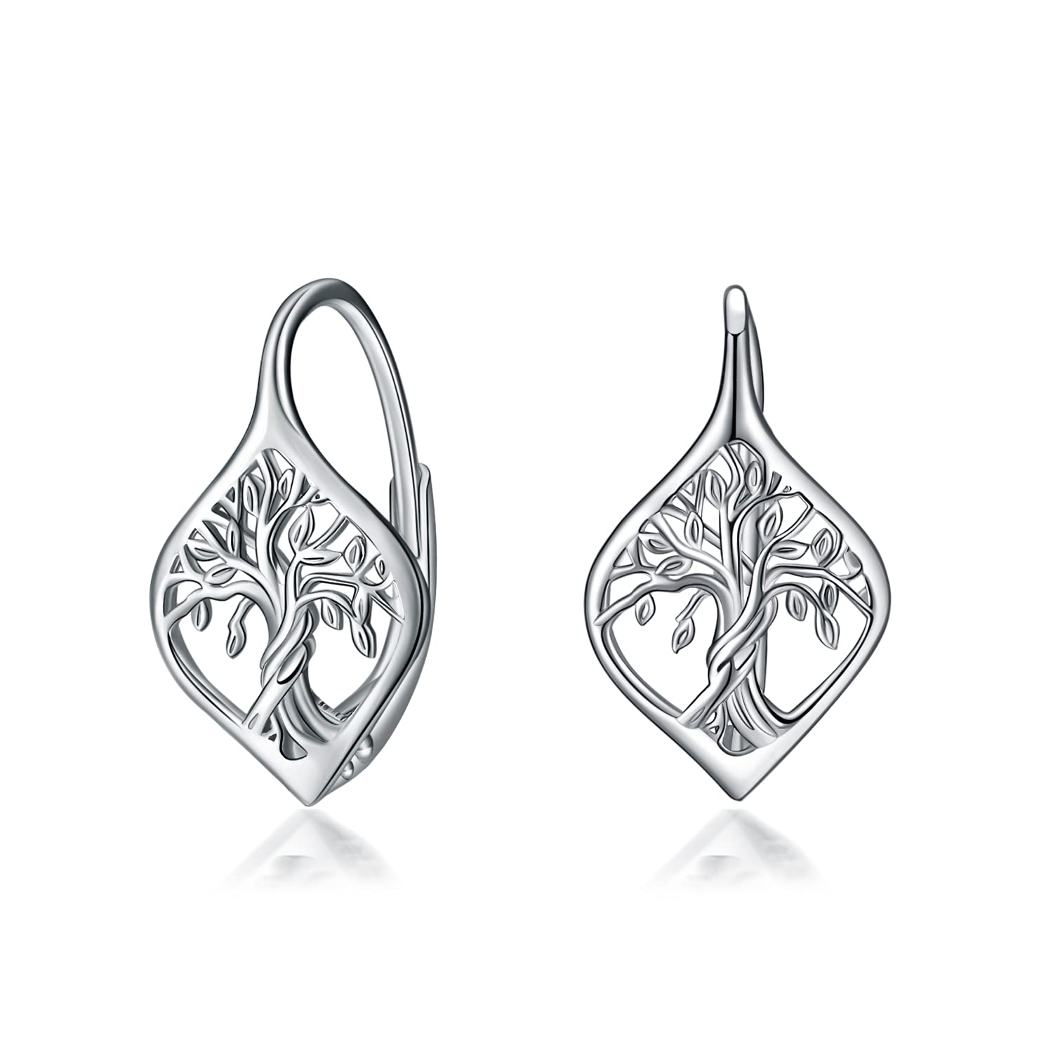 WINNICACA Tree of Life Earings for Women Sterling Silver Tree of Life Leverback Earrings Jewelry Gifts for Women Birthday Christmas Xmas