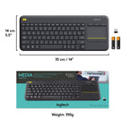 Logitech K400 Plus Wireless Touch TV Keyboard for PC-Connected TV - Black