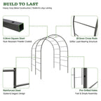 Anleolife 4x6ft Galvanized Garden Arch Trellis, Raised Beds and Vines