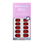 BTArtbox Halloween Press On Nails, Short Red Fake Nails, 32Pcs Full Kit