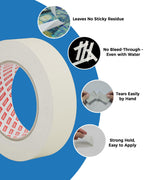 SWRT Masking Tape 2 Inch x 55 Yards, Masking Tape Bulk 10 Rolls (550 Yards Total), White Masking Tape for Painting, Fuse & Perler Beads Art Craft, Clean Removal