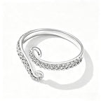 BISAER Adjustable Octopus Ring Stackable Silver Rings For Women Non Tarnish