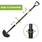 MANXRKUI Edger Lawn Tool, Manual Half Moon Edger for Garden Border, Hand Lawn Edging Tool with D-Grip, 41-inch Long Handle Lawn Edger for Grass, Sidewalk, Yard