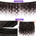 Brazilian Body Wave 3 Bundles With Closure Free Part (16 18 20+14) Body Wave Bundles with 4X4 Closure 100% Unprocessed Virgin Hair Weft Human Hair Bundles with Swiss Lace Closure Natural Color