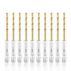 amoolo 3/32 Twist Drill Bit Set, 10Pcs Titanium HSS Hex Shank Impact Drill Bit Set for Metal, Steel, Wood, Plastic, Quick Change Design