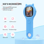 Ashfly Kids Magnifying Glass Educational Science Kit - Mini LED Pocket Microscope for Kids(3-10 Years) - Durable Design - Ideal Gift for Girls (Blue)