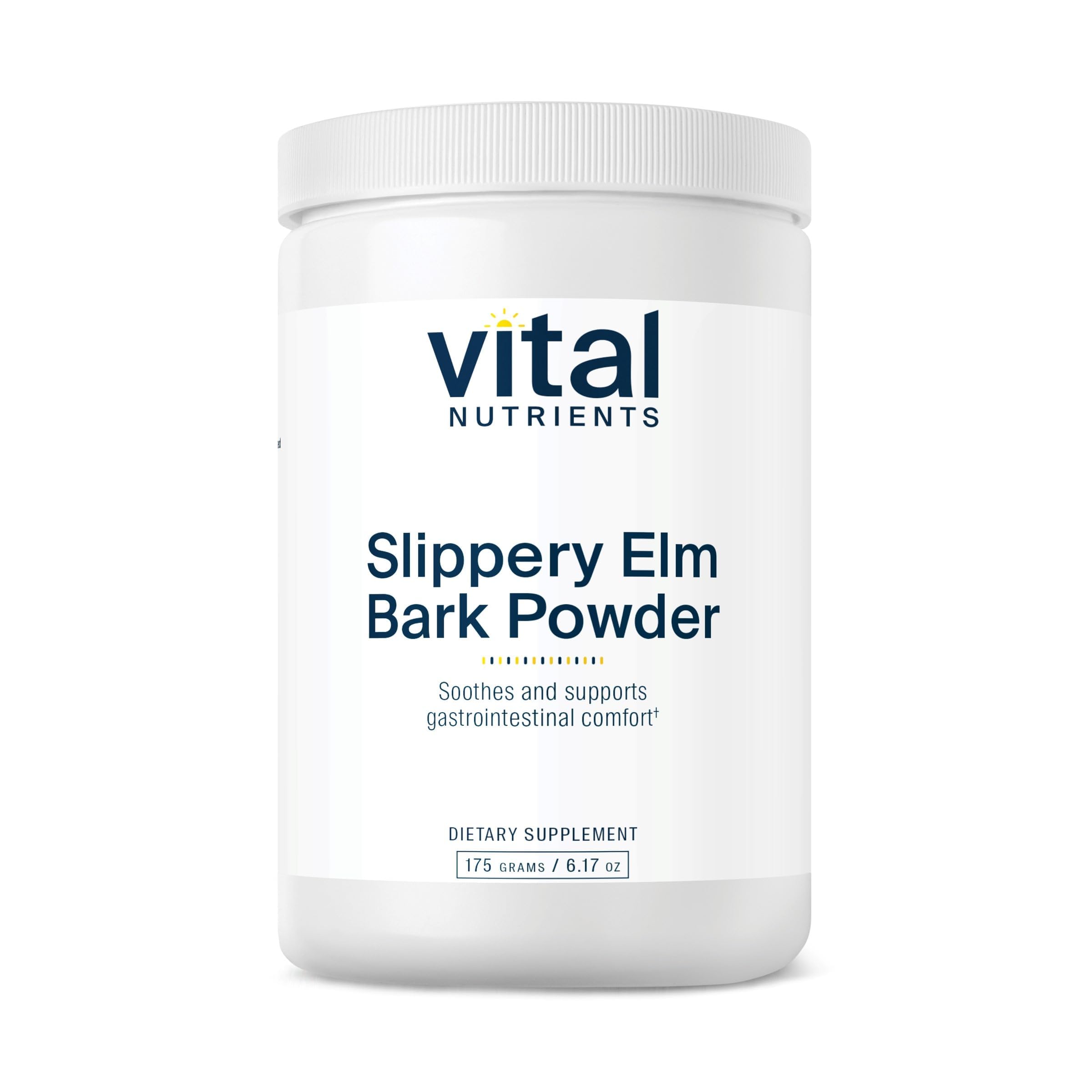 Vital Nutrients Slippery Elm Bark Powder - Herbal Leaky Gut Support - Vegan Gastrointestinal Support for Regular Bowel Movements - Gluten, Dairy, Soy Free - Non-GMO - 2500mg