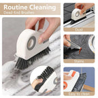 2 in 1 Groove Cleaning Brush, Window Track Cleaning Tools, Multifunction Window Track Cleaner with Hard Bristle and Hidden Scraper, Crevice Brush for Sliding Door Track, Window Seal, Sill (Orange)