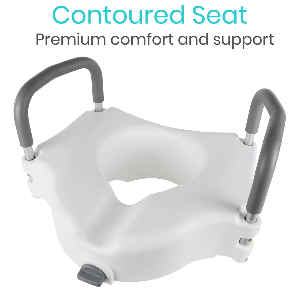Vive Raised Toilet Seat - 5" Portable, Elevated Toilet Seat Riser & Extender - Elongated and Standard Fit Commode Lifter - Bathroom Safety Extender Assists Disabled, Elderly, Seniors, Handicapped