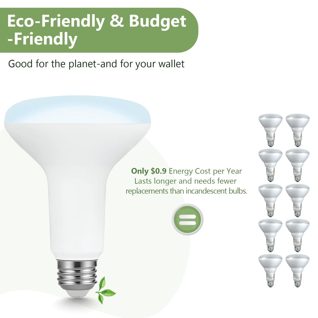 Sigalux BR30 LED Flood Light Bulbs, 7.5W Equivalent 65W, 650LM, Dimmable, 5000K Daylight, CRI 80, 110° Beam Angle, E26 Base, Energy-Efficient Indoor Recessed Lighting, 12 Pack