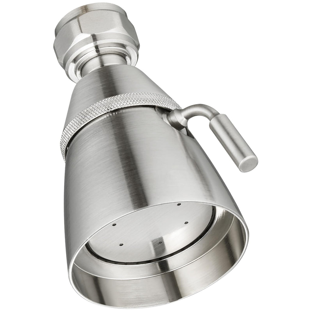 Angle Simple Shower Head, Brass High Flow Shower Sprayer Head, Adjustable Angle and Water Flow, G 1/2, Brushed Nickel