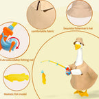 Terreva Fishing Porch Goose Outfits, Fisherman Costume for 23 Inch Plastic/Cement Goose, Goose Sculpture Clothes for Summer Yard Patio Party Decoration(Fishing Enthusiast 1)