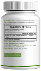 DEAL SUPPLEMENT Mullein Leaf Extract 240 Veggie Capsules – 4 Month Supply – Non-GMO, Vegan
