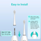 Replacement Flossing Toothbrush Heads for Waterpik and ZoCCee - Compact Floss Brush Head- 3 Count - White
