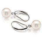PAVOI 925 Sterling Silver Shell Pearl Earrings, Leverback Dangle Studs 8mm