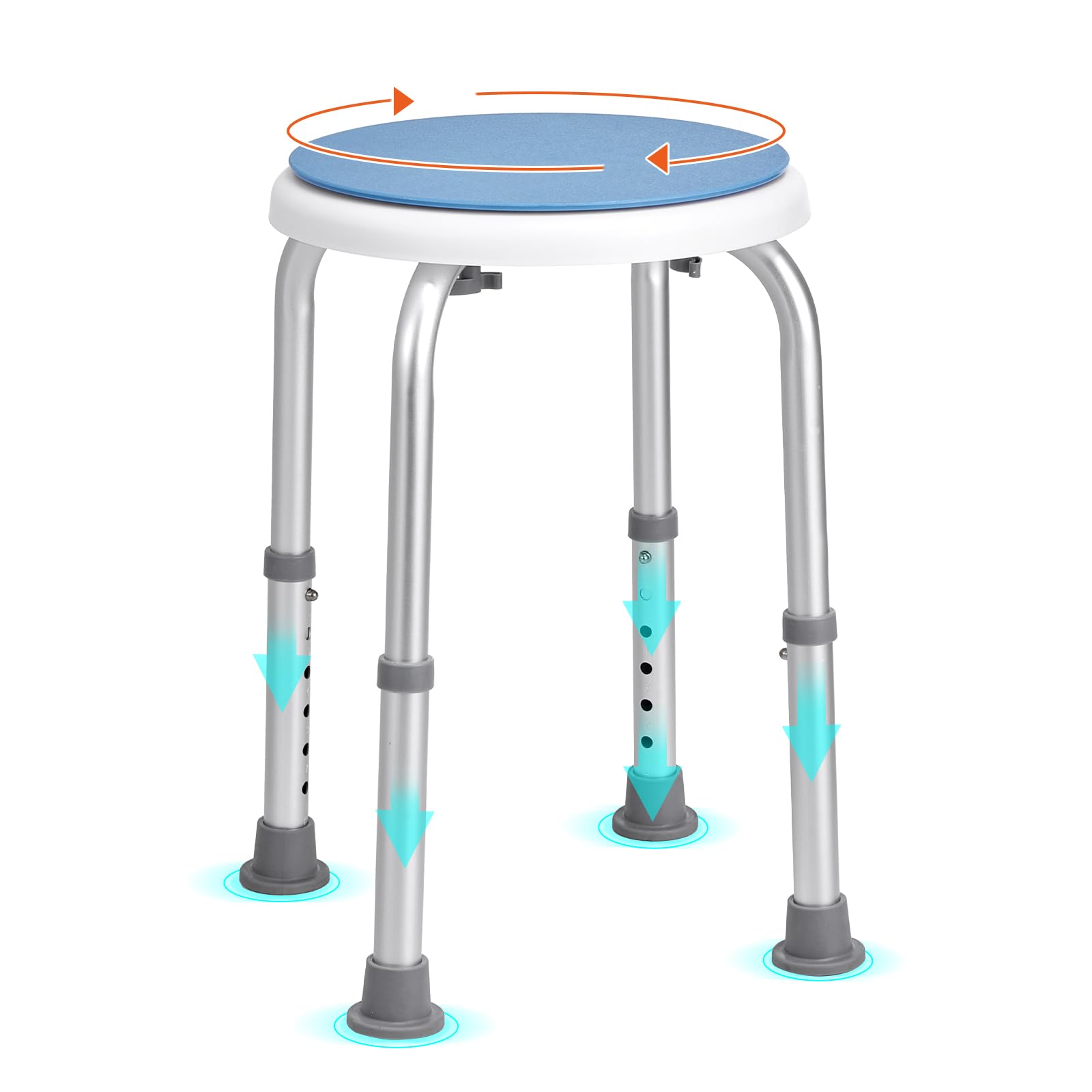 VEVOR Shower Chair for Inside Shower, FSA or HSA Eligible, 360 Degree Swivel Shower Stool, Non-Slip Bench Bathtub Seat Stool for Elderly Disabled Adults Handicap, 300 lbs Capacity