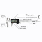 SCITOOLS Digital Caliper 0-6" Measuring Tool with Metal Ruler, Micrometer Caliper with Auto-Off Feature, Interchangeable Between inches and millimeters for DIY/Household and 3D Printing, Black