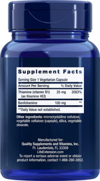 Life Extension Benfotiamine with Thiamine,Healthy Blood Sugar Metabolism Support,100 mg benfotiamine,Cardiovascular Health,Brain Health,Non-GMO,Gluten-Free,120 Vegetarian Capsules,(Pack of 2)
