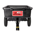 Brinly 10 cu.ft. 650lb Heavy Duty Tow-Behind Poly Utility Cart & Dump Trailer with Magnetic Hitch Pin & Compression Molded Bed