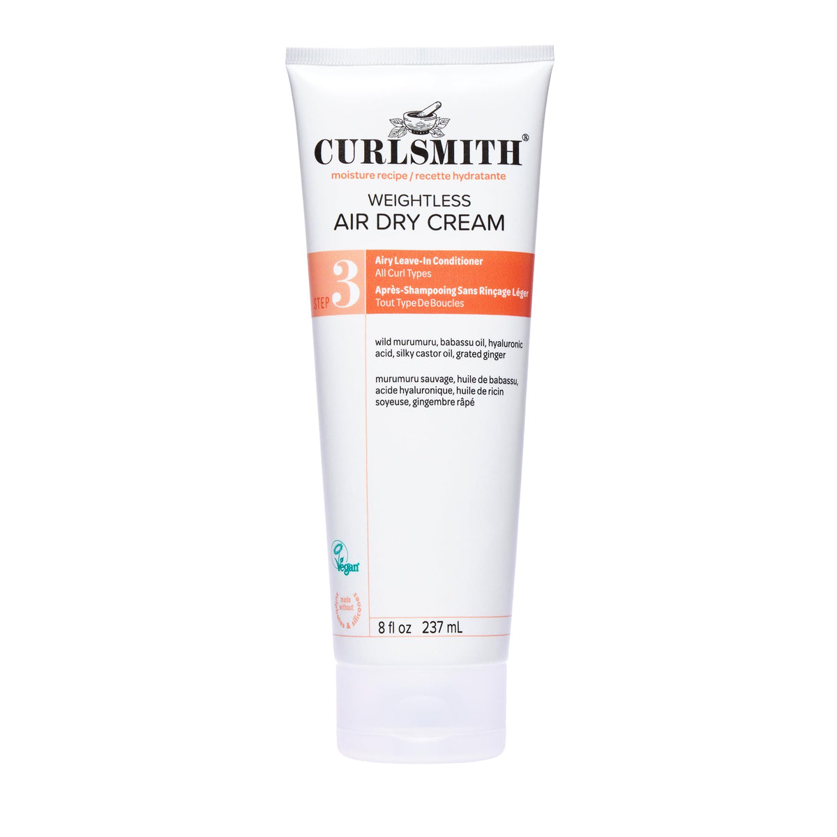 CURLSMITH Weightless Air Dry Curl Cream Leave In for Curly Hair (8oz)