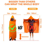 DIBBATU Fireproof Cloak, Fire Escape Cloak, Extra Big Fireproof Fiber Cape, Emergency Used as A Fire Blanket, Head Protection Fire Escape kit for Household, Office Home (Orange, 72 * 70in)