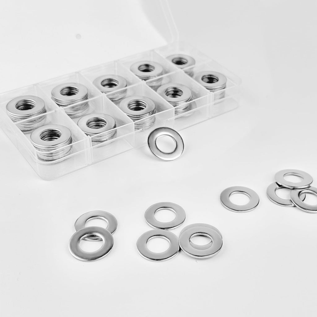 1/4 Inch 304 Stainless Steel Flat Washers 100PCS 5/8" OD SAE Metric