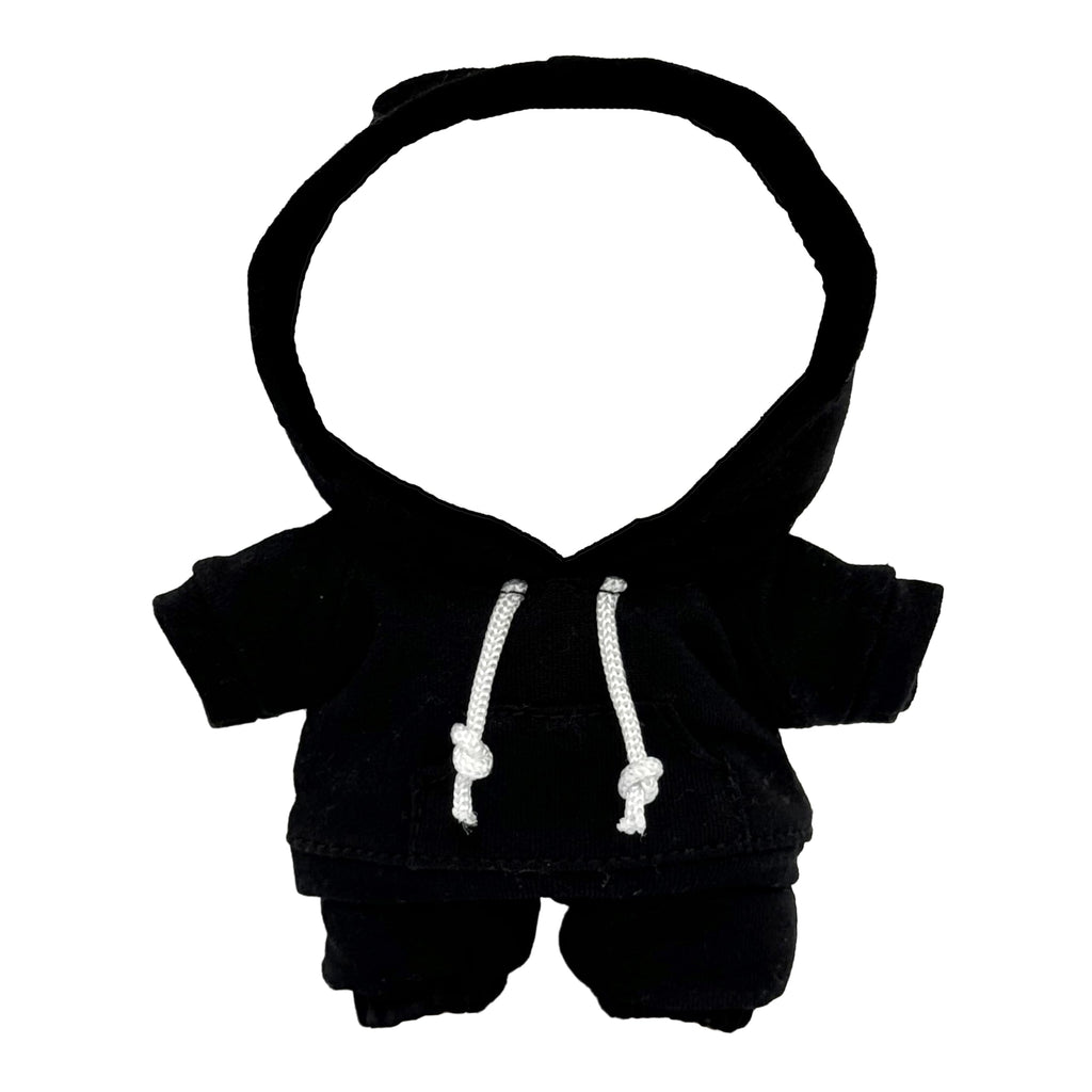 17cm Dolls Clothes Outfit Set for Labubu Dolls - Casual Style Hoodies Costumes for Doll, Black Set