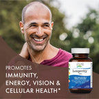 PURE ESSENCE LABS Longevity Multivitamin for Men Over 40 - Super Energetic with Superfoods, Minerals, Enzymes, Vitamin D3, B12, Biotin - 120 Tablets