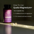 Qualia Magnesium+ | Doctor-Formulated. Premium Formula | High Bioavailability | 10 Forms of Magnesium & 70+ Minerals | Relaxed Mood, restful Sleep, & Exercise Recovery