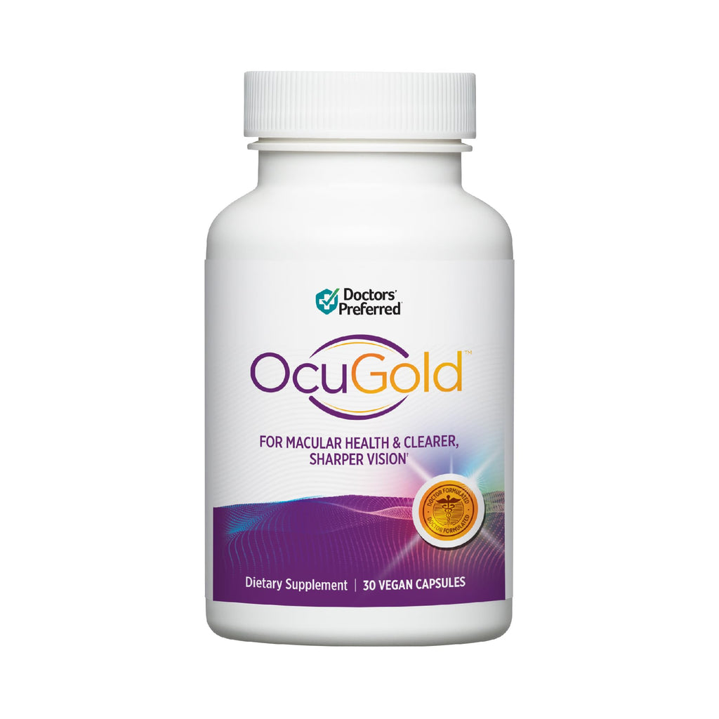 DOCTORS' PREFERRED Clinical-Grade OcuGold Eye Vitamins with Lutein and Zeaxanthin for Macula & Retina Health, Digital Eye Strain, Eye Fatigue and Visual Performance - 30 Vegan Capsules
