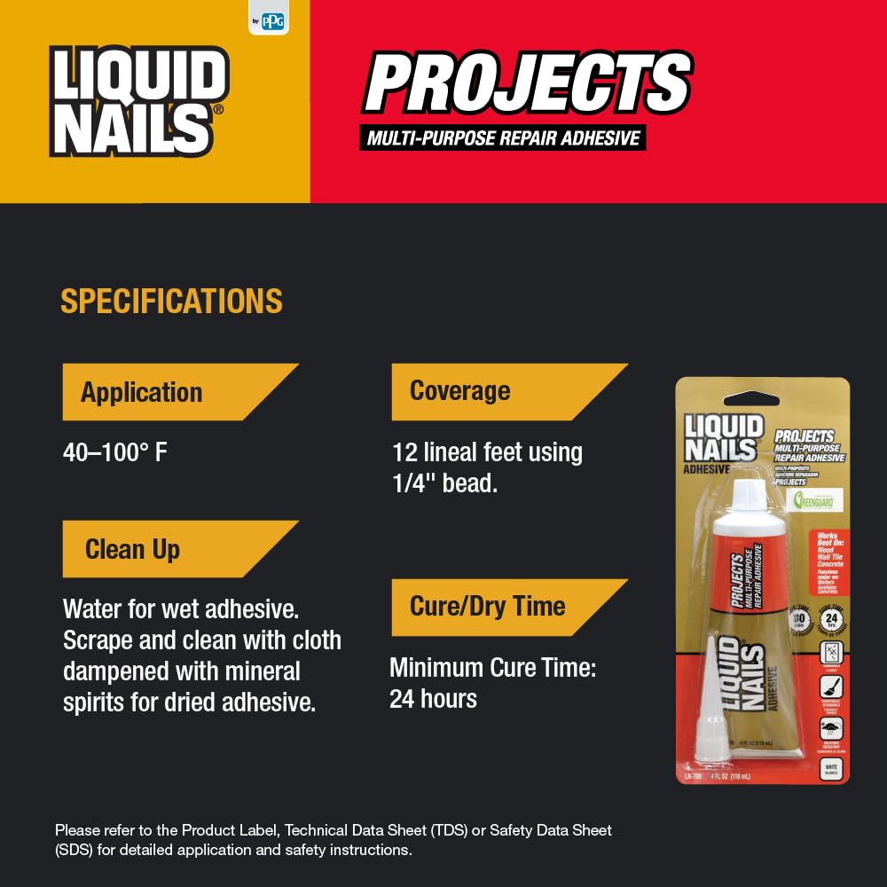 Liquid Nails LN-700 4-Ounce Small Projects and Repairs Adhesive