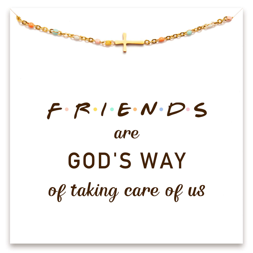 STORYJEWELLERY Friendship Bracelets, Friend Gifts for Women, Bestie Bracelets, Friend Birthday Gifts for Women, BFF Gift, Friendship Jewelry, Cross Bracelet