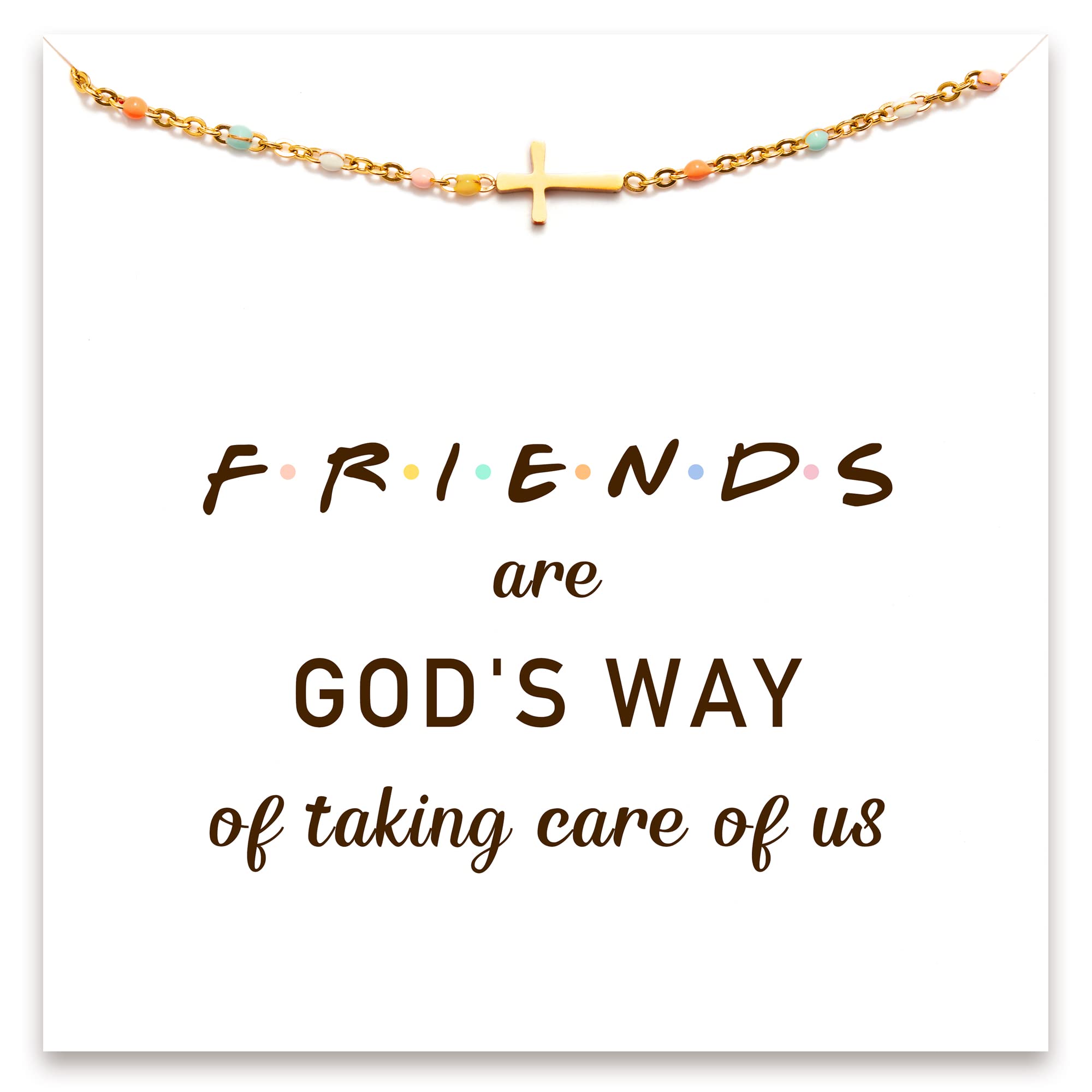 STORYJEWELLERY Friendship Bracelets, Friend Gifts for Women, Bestie Bracelets, Friend Birthday Gifts for Women, BFF Gift, Friendship Jewelry, Cross Bracelet