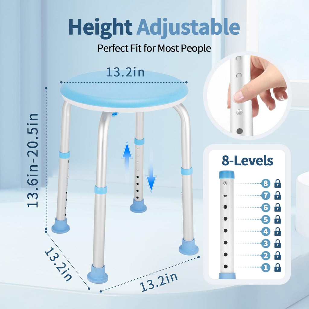 pxsulliao FSA/HSA Adjustable Swivel Bath Seat Shower Chair for Inside Shower, Shower Seat for Inside Tub Bathroom Bench Bath Chair for Elderly and Disabled,Eligible 350 lbs Adjustable Shower Stool