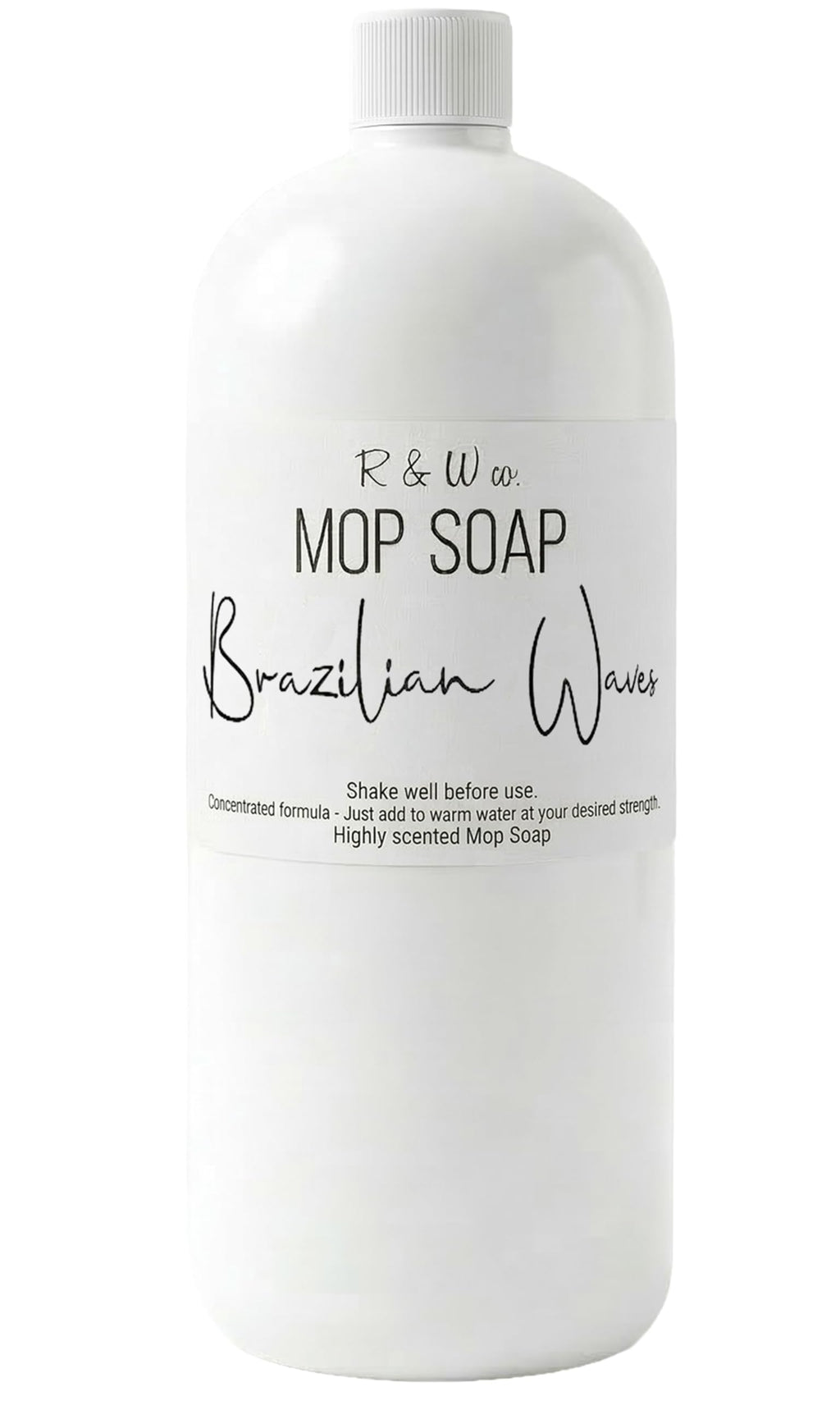 R&W CO. Original 32 oz Premium Mop Soap Brazilian Waves Scented, Gentle Floor Cleaner for all Surfaces, Non-Toxic, Pet and Skin Safe Formula, Streak-Free Shine