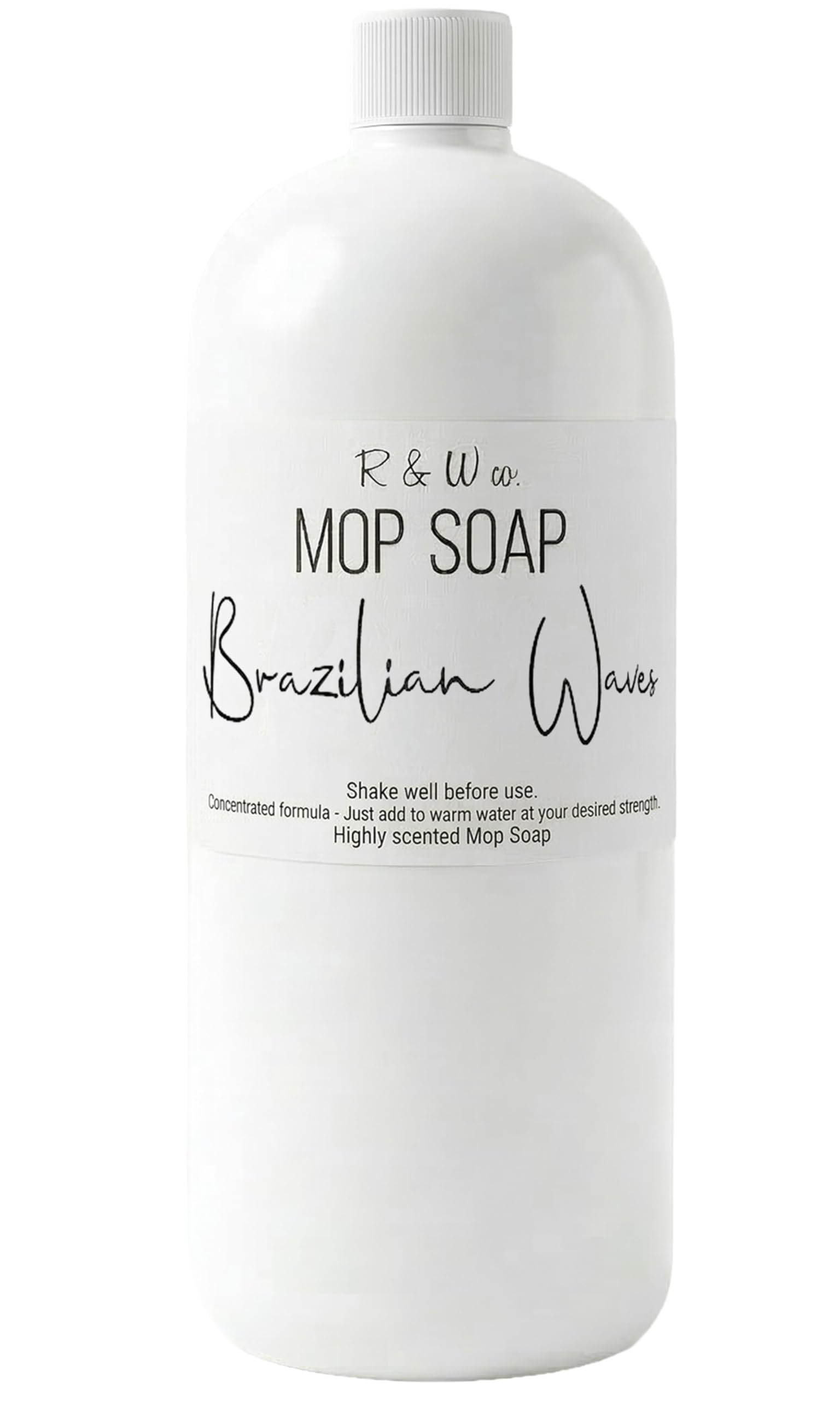R&W CO. Original 32 oz Premium Mop Soap Brazilian Waves Scented, Gentle Floor Cleaner for all Surfaces, Non-Toxic, Pet and Skin Safe Formula, Streak-Free Shine