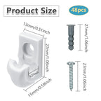 48 Pack White Down Wall Clip Closet Shelves Clips Wire Shelf Loop Clip Plastic Wire Shelf Brackets Included Clips Screws and Expansion Tubes for Wire Closet Shelving