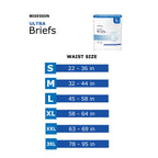 McKesson Ultra Briefs, [32 Count], 3XL, Up to 95 in. Incontinence Adult Diapers with Tabs, Heavy Absorbency, Unisex, Disposable, Elastic Leg Gathers and Contoured Fit for Men and Women