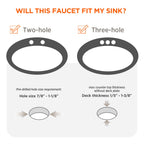 Bathroom Sink Faucets 2/3 Hole,Matte Black Dual Handles 4 inch Plastic Plating Over Bathroom Faucet with Pop-up Drain and 2 Supply Hoses for Apartment Rvs Sink Vanity