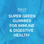 Amire by Dr. Awan Super Greens Gummies, Fruits & Veggies Supplement, Green Superfood for Immunity, Metabolism, Liver Function & Nervous System, Essential 8 Greens, 240ct, 4-Months Supply