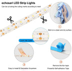 echosari Strip Lights Battery Operated, 16.5Ft 150 LED 2835 SMD Closet Strip Lights with Remote for Bedroom, Kitchen, Cabinet Décor (Cool White)