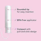 Rael Tampons, Compact Applicator Tampon Made with Organic Cotton, Multipack, Regular and Super Absorbency, BPA-Free, Chlorine-Free, Leak Locker Technology (36 Count, Bundle)